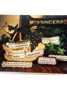 A Little Motto Basket Cross-Stitch Pattern By Hillside Samplings
